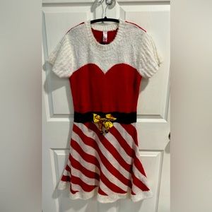 No Boundaries Mrs. Claus Skater Dress Size XL (15-17) Color Red White Gold Black